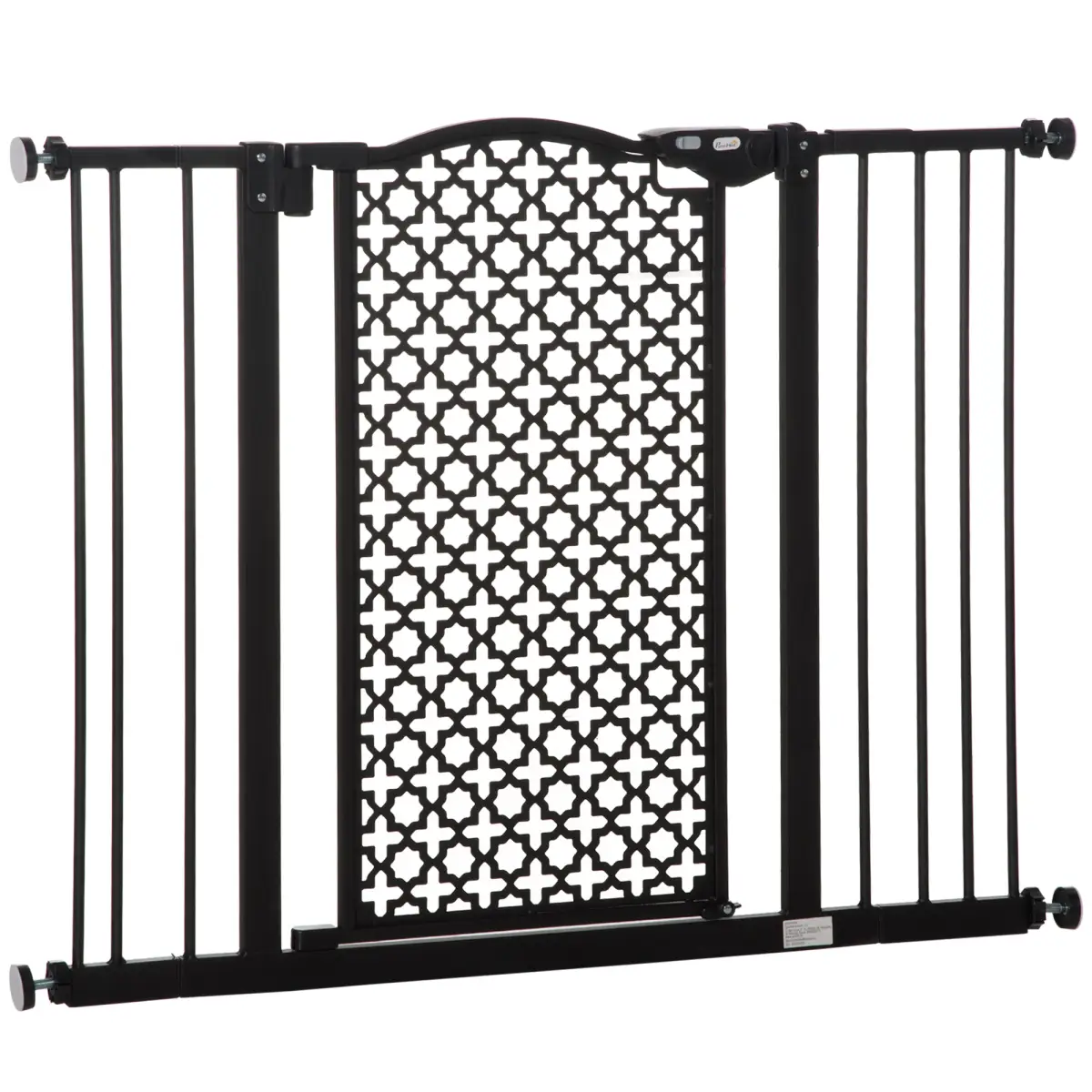 Unbranded 74-105 cm Pet Safety Gate Pressure Fit Stair with Double Locking, Black Pawhut - Pet Gate