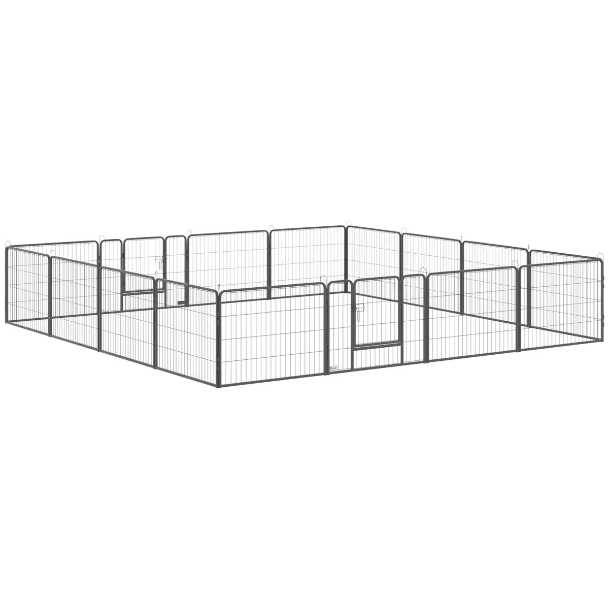 PawHut Heavy Duty Dog Pen with 2 Doors, 16 Panels Dog Playpen Puppy Pen, 60H cm - Pet Playpen