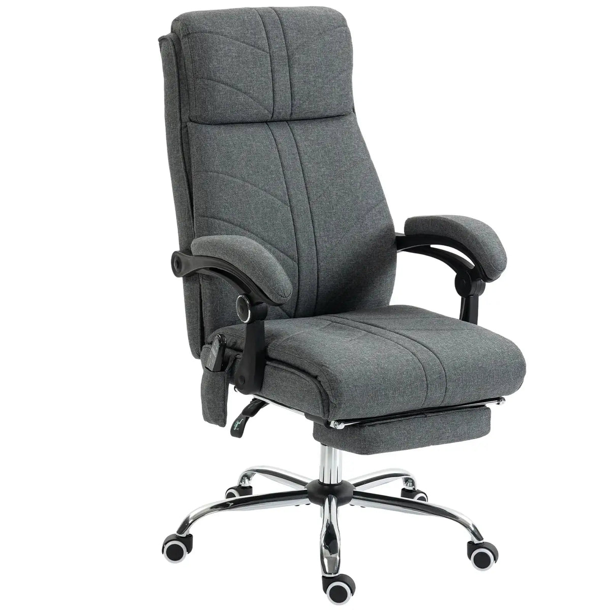 Vinsetto High Back Vibration Massage Office Chair with Footrest, Heated, Grey - from Vinsetto