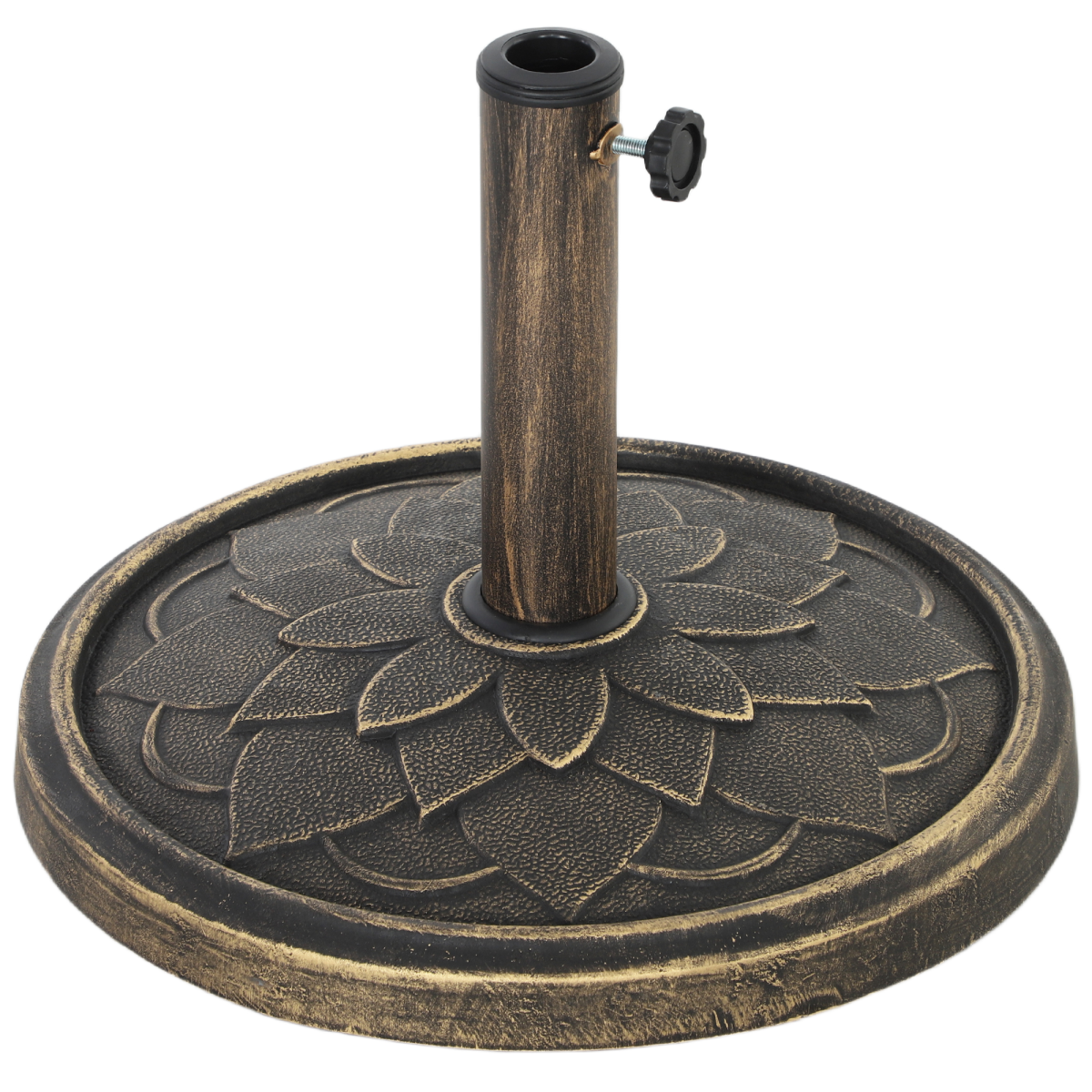 Outsunny Outsunny 12kg Resin Garden Parasol Base Sun Umbrella Base, Bronze Tone - Parasol