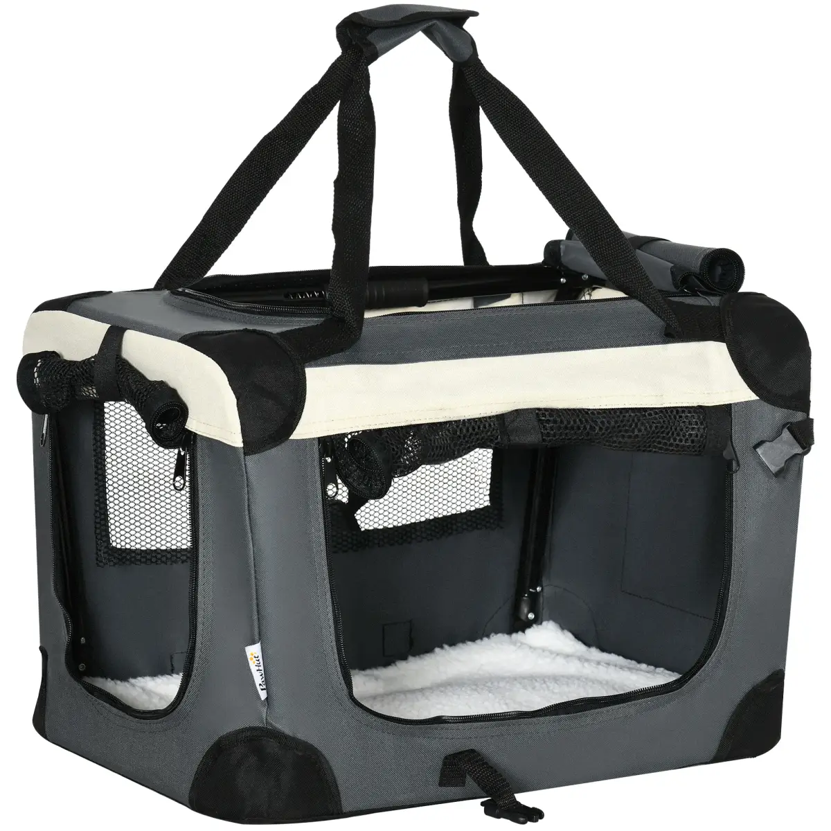 Unbranded 51cm Foldable Pet Carrier w/ Cushion for Mini Dogs and Cats - Grey Pawhut - Pet Carrier