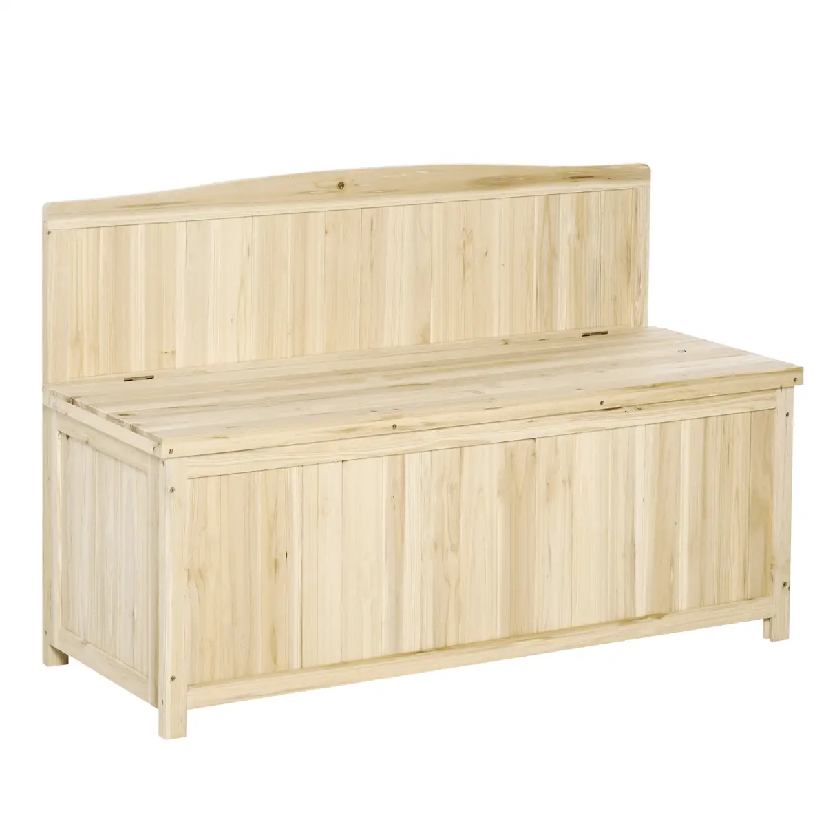 Outsunny Garden Bench & Arch Wood Storage Bench Deck Outdoor Garden Seating - Garden Chairs