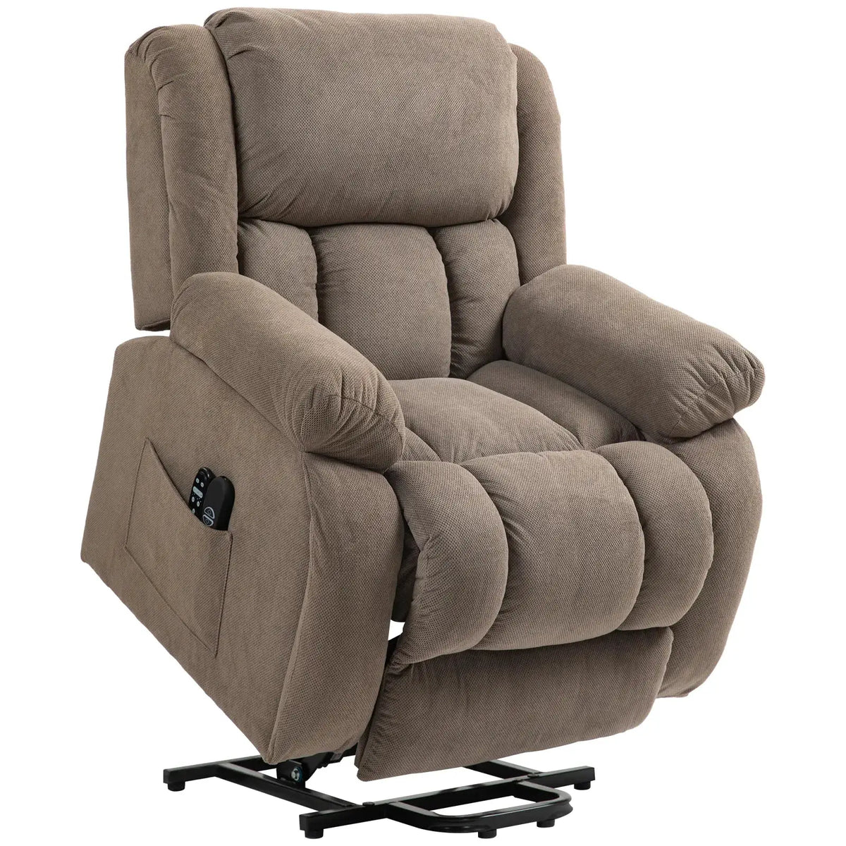 HOMCOM Recliner Armchair Lift Chair, Electric Recliner Chair with Vibration Massage and Heat, Wide Seat, USB Port, Light Brown - from HOMCOM