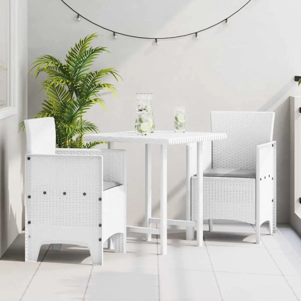 vidaXL vidaXL Garden Chair 2 pcs White 53 x 49 x 85 cm Polypropylene - Garden Chairs