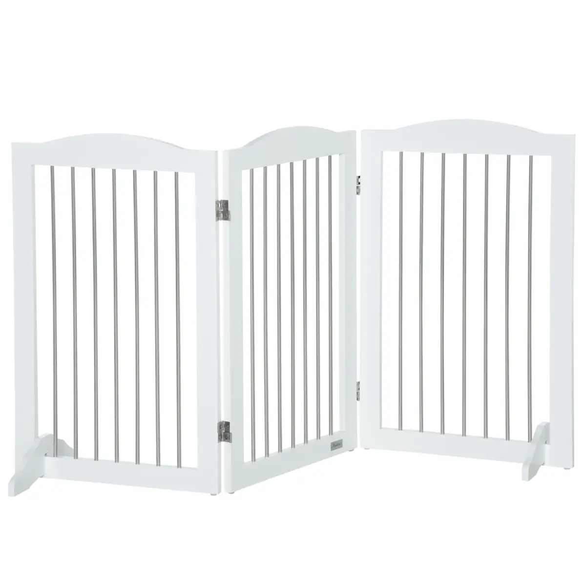 PawHut Foldable Dog Gate for Doorways, Stairs, Halls - White - Pet Gate