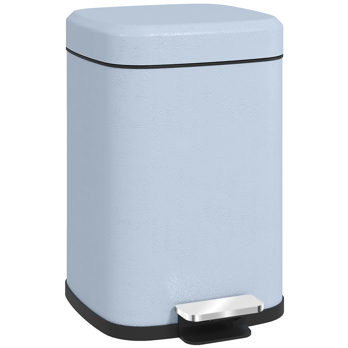HOMCOM 12L Kitchen Pedal Bin, Metal Rubbish Bin with Soft-close Lid, Light Blue - from HOMCOM