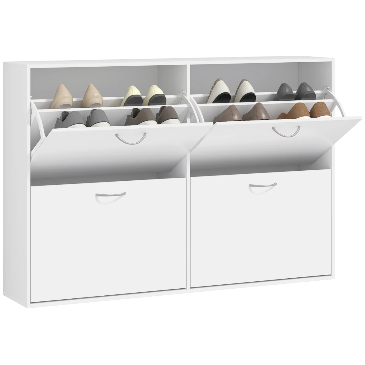Premium Shoe Cabinet 4-Drawer Flip-Down Home by Unbranded