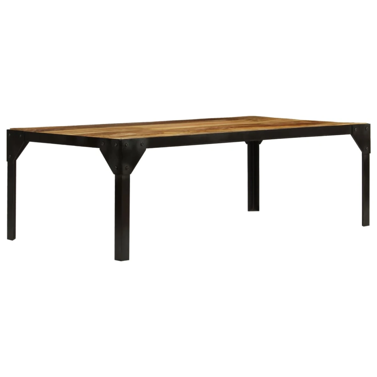 vidaXL VidaXL Coffee Table 110 cm Solid Mango Wood and Steel Industrial Vintage For Living Room - Coffee Table