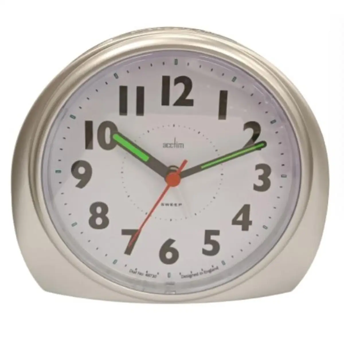 Acctim Acctim Jefferson Silent Sweep, Crescendo and Light features Bedside Alarm Clock in Silver - 16487 - Clock