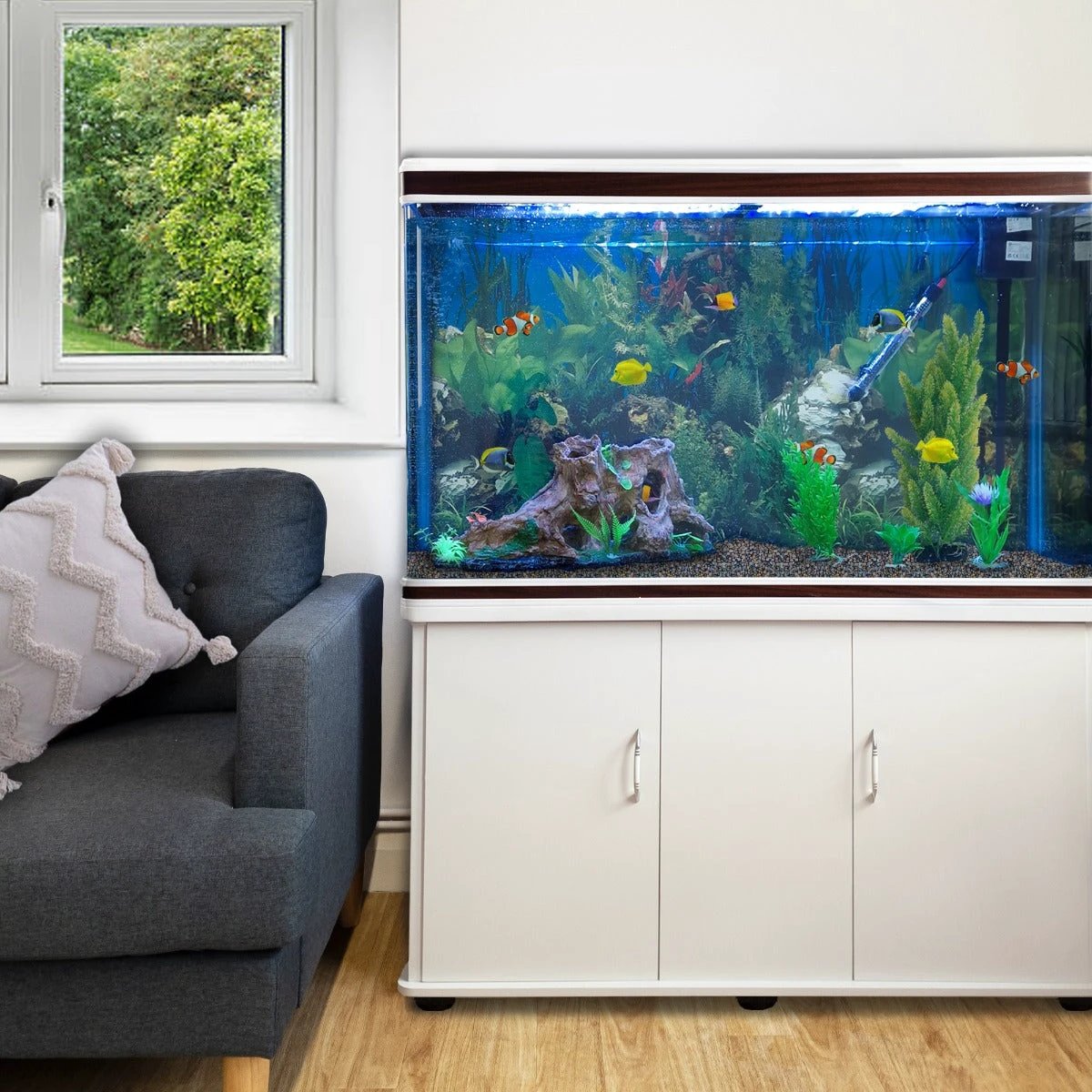 Aquarium Fish Tank & Cabinet - White by Monster Shop