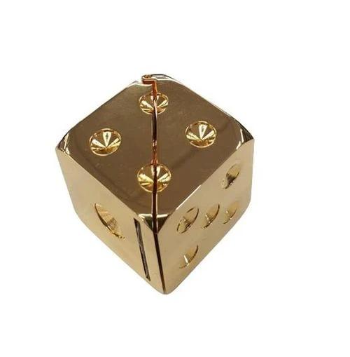 Miniture Miniature Clock Gold Plated Dice with photo frame Solid Brass IMP71 - CLEARANCE NEEDS RE-BATTERY - Photo Frame