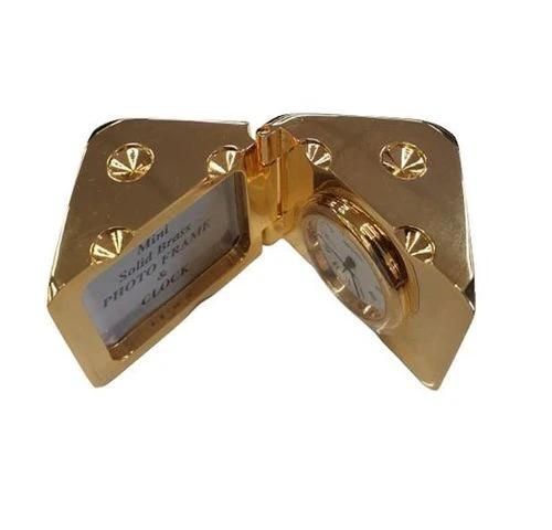Miniture Miniature Clock Gold Plated Dice with photo frame Solid Brass IMP71 - CLEARANCE NEEDS RE-BATTERY - Photo Frame
