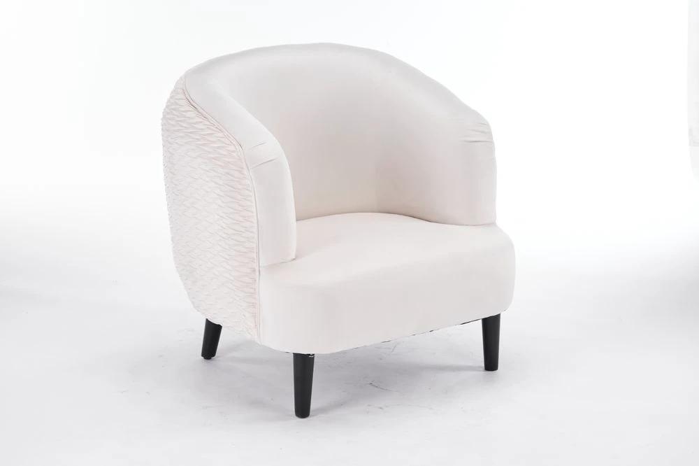 77CM CREAM VELVET ARM CHAIR by MSL