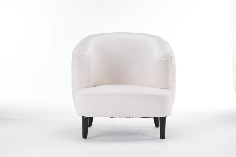 77CM CREAM VELVET ARM CHAIR by MSL