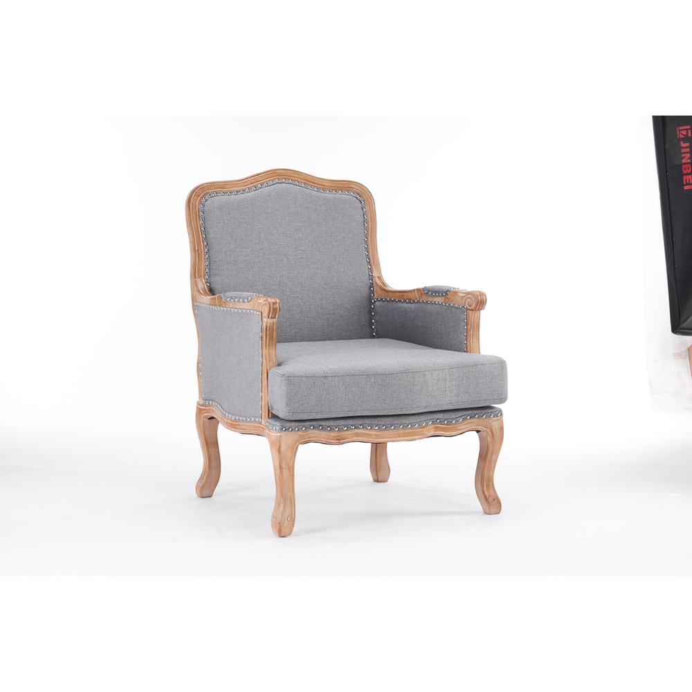 99CM GREY LINEN ARM CHAIR by MSL