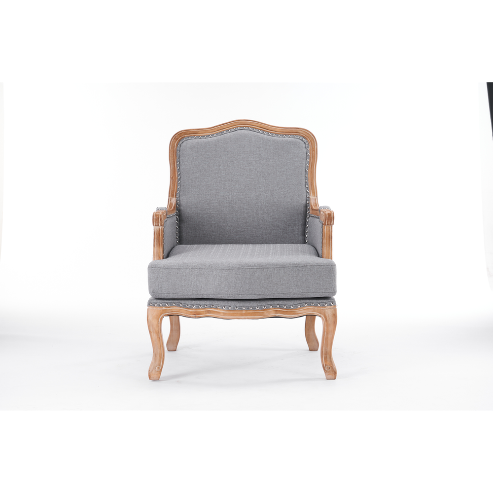 99CM GREY LINEN ARM CHAIR by MSL