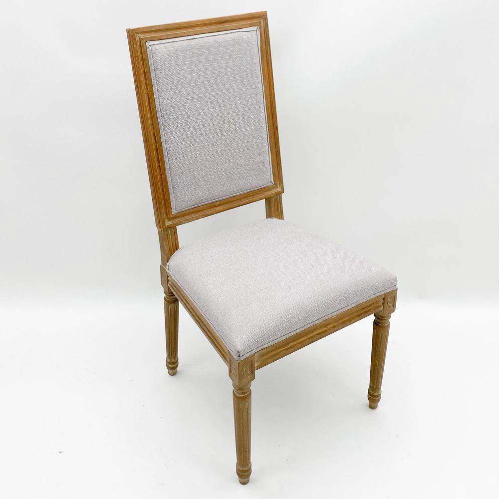 96CM BEIGE LINEN FABRIC LOUIS CHAIR by MSL