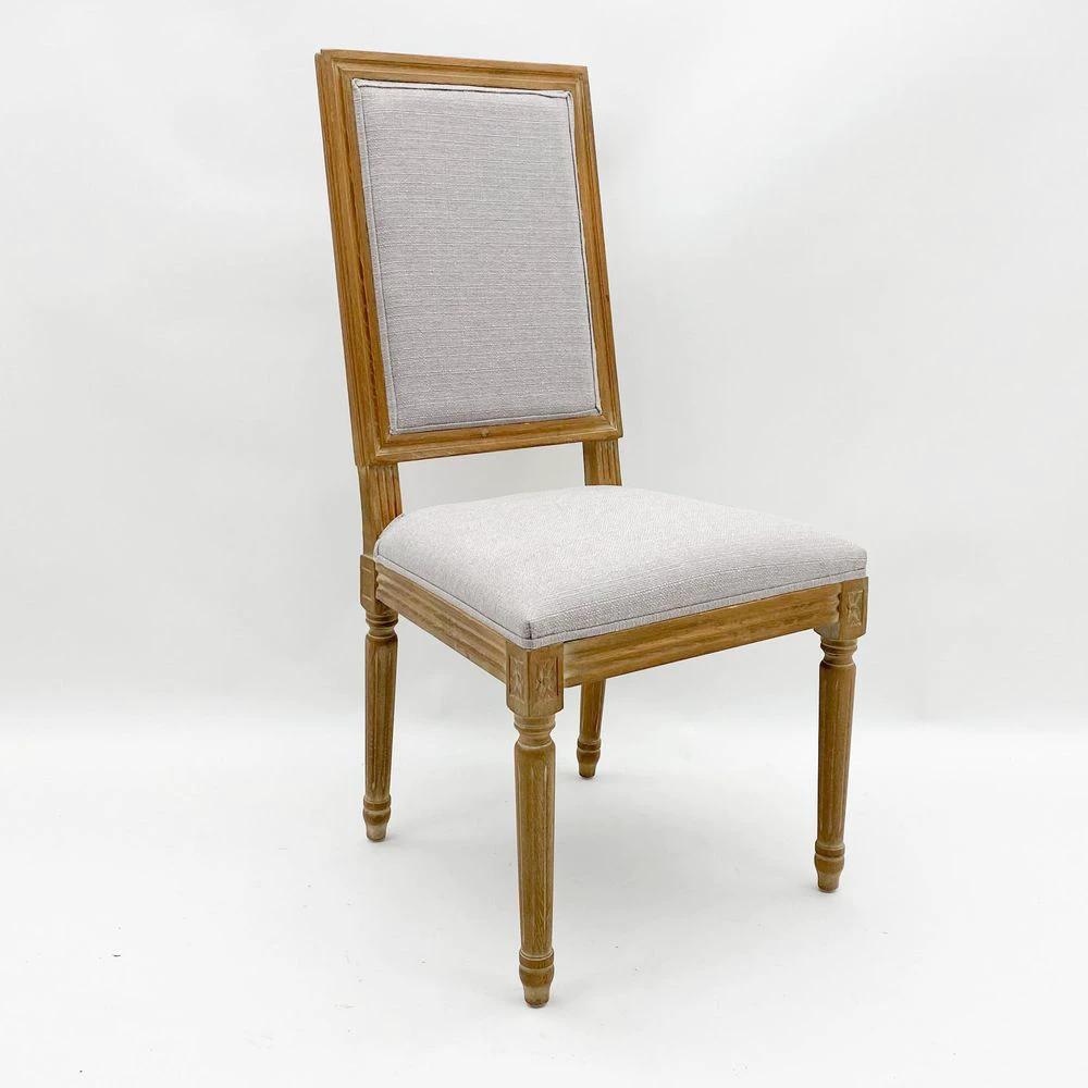 96CM BEIGE LINEN FABRIC LOUIS CHAIR by MSL