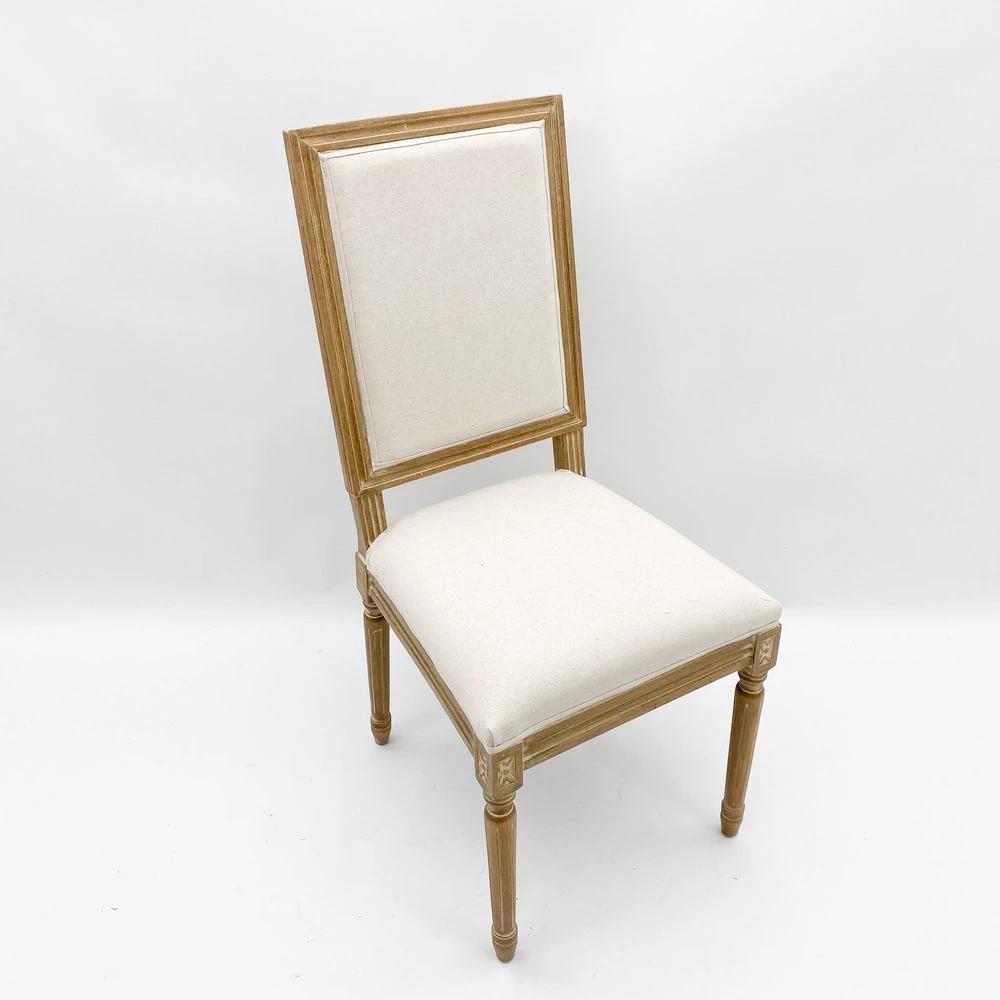 MSL 96CM GREY LINEN FABRIC LOUIS CHAIR - Uncategorized Fabric Dining Chairs
