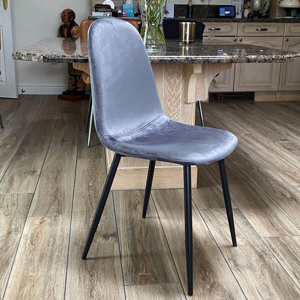 GREY FABRIC CHAIR BLACK METAL LEGS by MSL