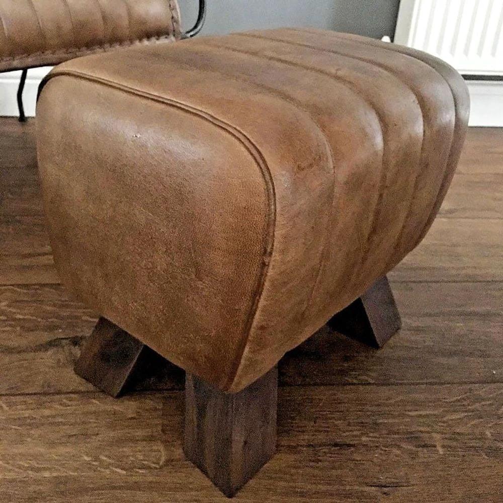 MSL 38cm Leather Footstool - Uncategorized Footstool