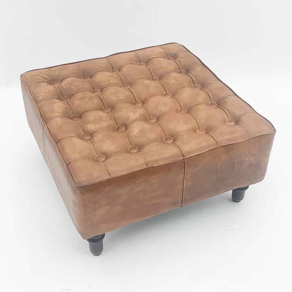 MSL 45cm Leather Footstool - Uncategorized Footstool