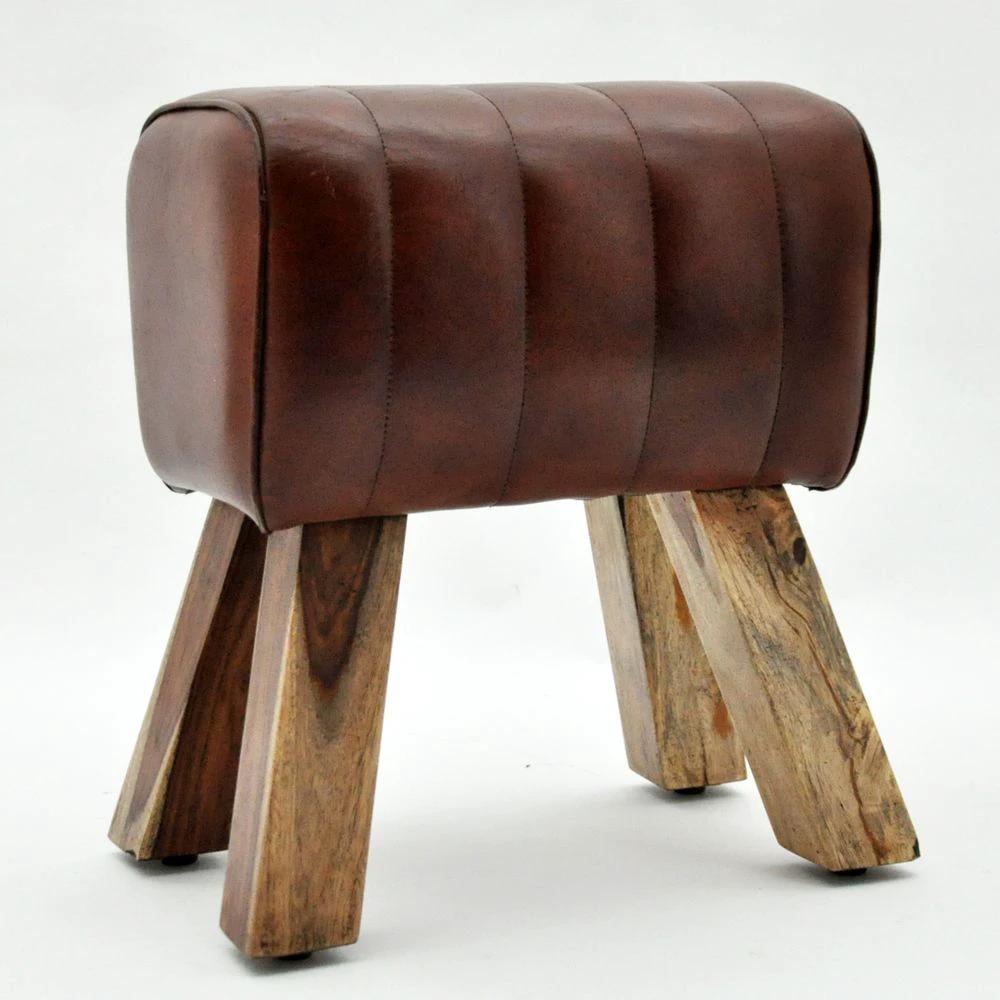 MSL 48cm Leather Footstool - Uncategorized Footstool