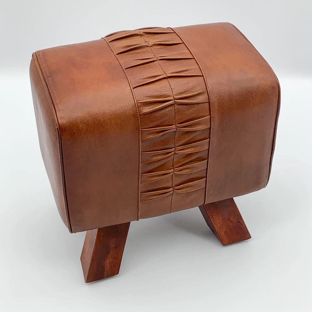 MSL 50cm Leather Footstool - Uncategorized Footstool