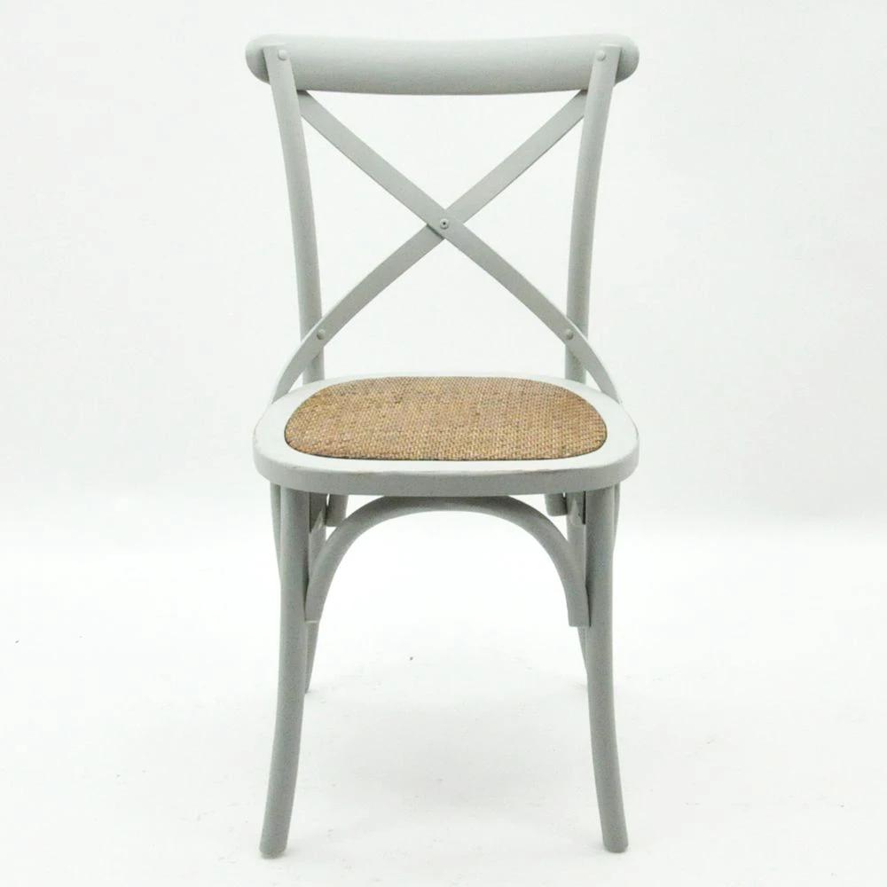 GREY FRENCH CROSS BACK CHAIR by MSL