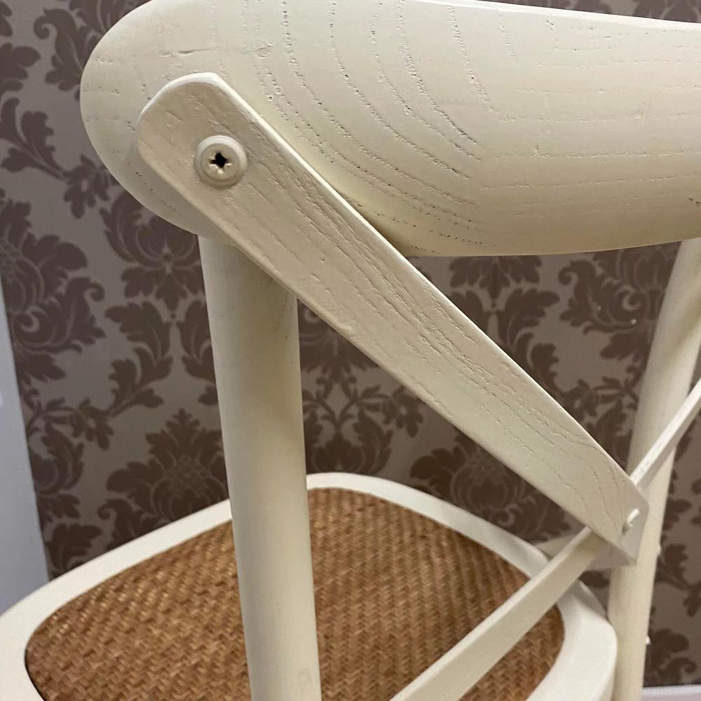 MSL WHITE FRENCH CROSS BACK CHAIR - Chairs Wooden Chairs