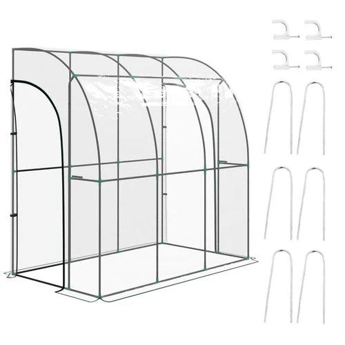 N/A Walk-In Lean to Wall Tunnel Greenhouse - Greenhouse