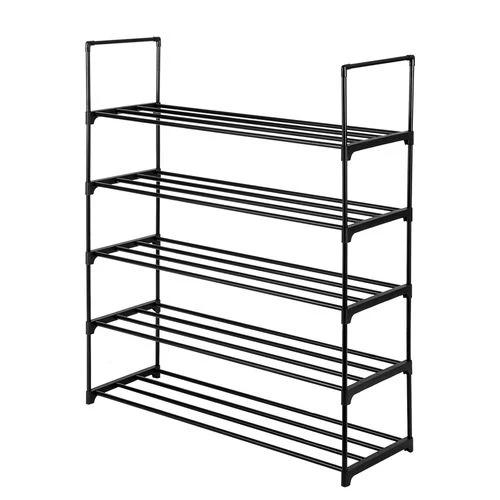 5 Tiers Shoe Rack Shoe Tower Shelf Storage Organizer For Bedroom, Entryway, Hallway, and Closet Black Color by N/A