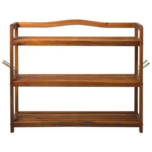 N/A Shoe Rack Acacia Wood Teak 74L x 26W x 62H cm 12 Shoe Pairs - Shoe Storage