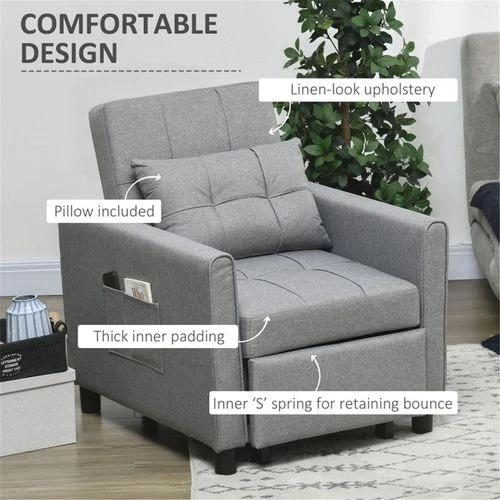 N/A Sofa Chair /Single sofa bed Light Grey - Sofa Bed