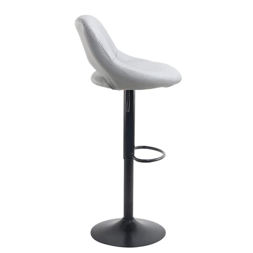 Neo Set Of Two Grey Leg Faux Leather Barstool with Matt Black Leg by Neo