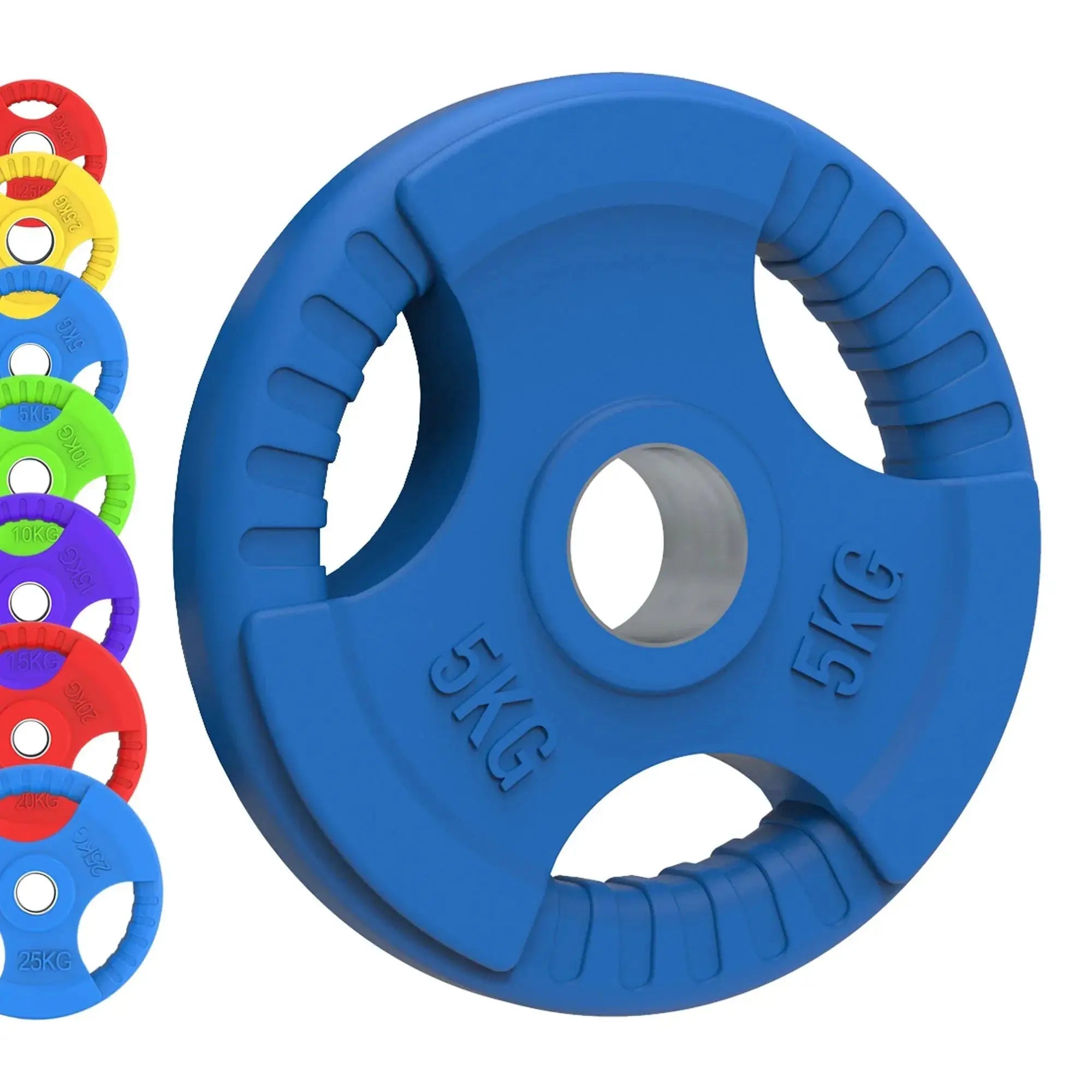 Monster Shop Olympic Tri-Grip Rubber Weight Plates - Colour Pairs & Sets -
