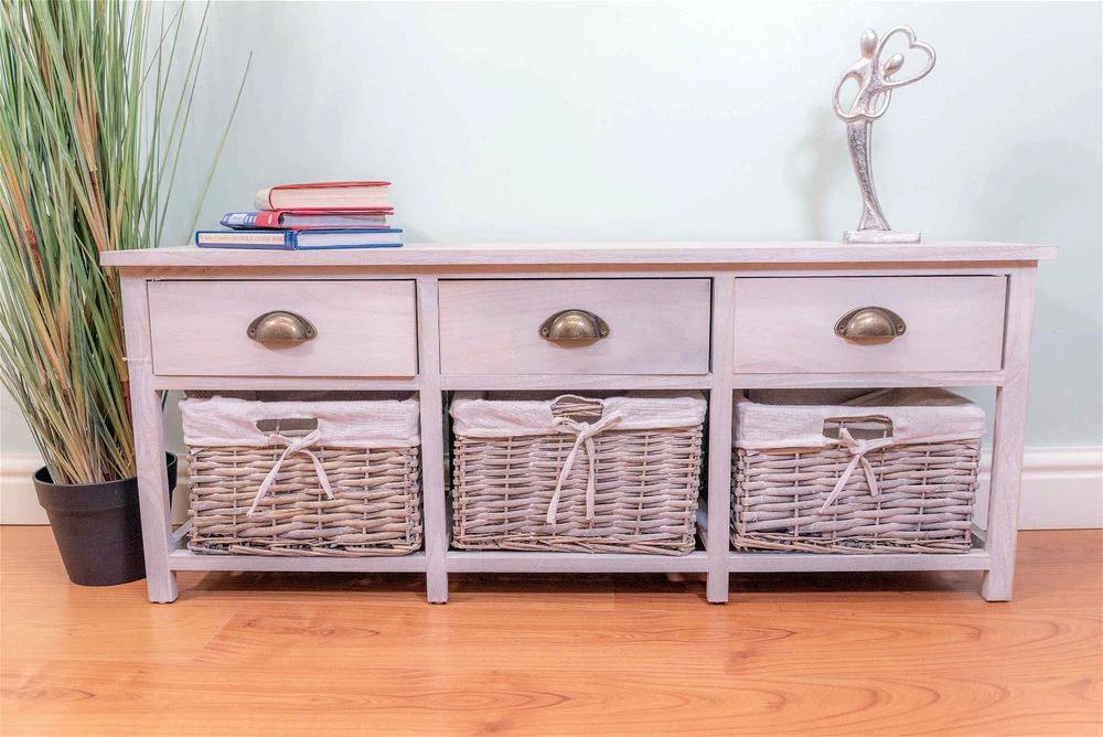 Douglas 3 Drawer Grey Wood Grain Effect Cabinet by Order Notifications