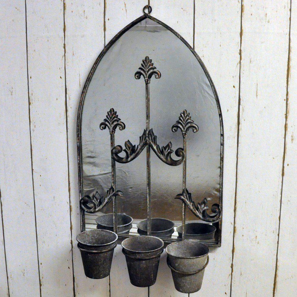 Rusty Wall Mirror With Triple Planter by Order Notifications