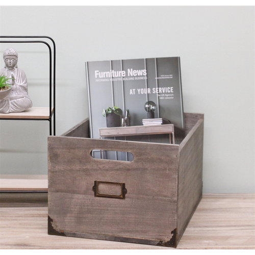 Wooden Office Storage Box, 26x32x20cm. by Order Notifications