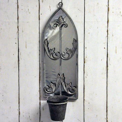 Order Notifications Metal Rusty Wall Mirror With Planter - Planters