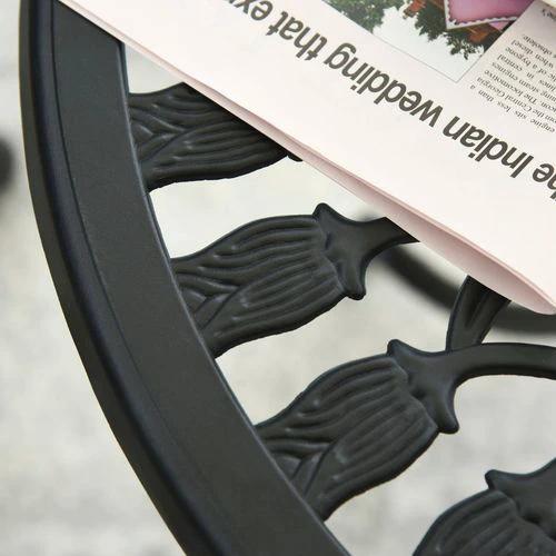 Outsunny 3 Piece Bistro Set, Aluminium Garden Furniture with Umbrella Hole by Outsunny
