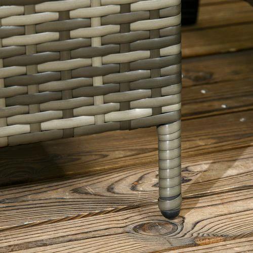 Outsunny 3 Pieces Rattan Bistro Set w/ Adjustable Backrest - Mix-Grey by Outsunny