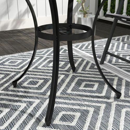 Outsunny Outsunny Cast Aluminium Bistro Table with Umbrella Hole for Balcony, Black - Bistro Sets
