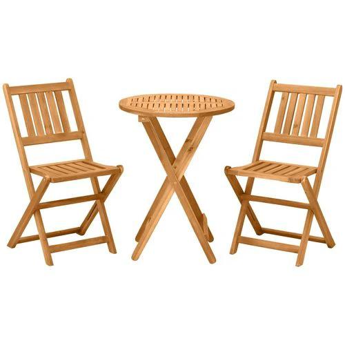 Outsunny Outsunny Folding Patio Bistro Set of 3 Dining Table Set with 2 Foldable Chairs - Bistro Sets