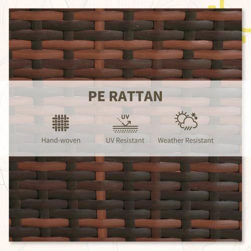 Outsunny 3 Pieces Rattan Bistro Set w/ Adjustable Backrest - Mixed-Brown by Outsunny
