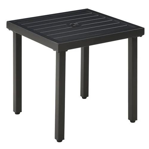 Outsunny Garden Side Table Coffee Table with Umbrella Hole for Patio Balcony by Outsunny