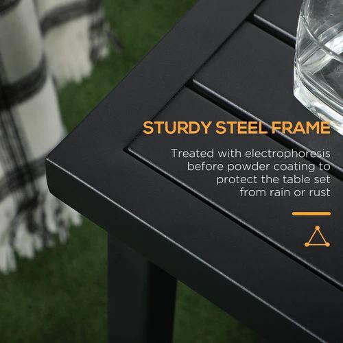 Outsunny Garden Side Table Coffee Table with Umbrella Hole for Patio Balcony by Outsunny