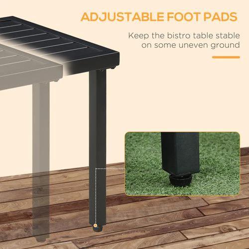 Outsunny Garden Side Table Coffee Table with Umbrella Hole for Patio Balcony by Outsunny