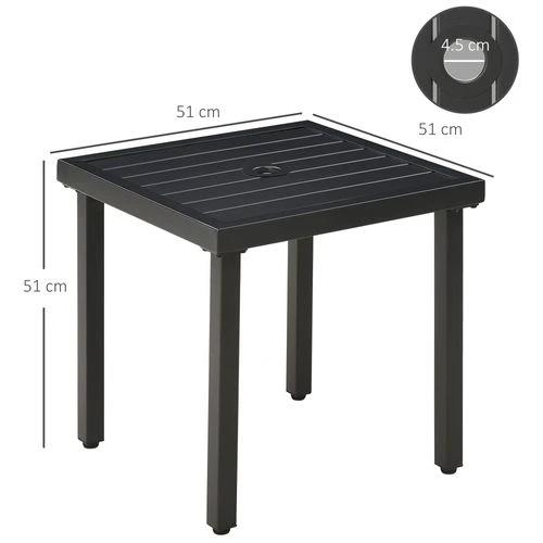 Outsunny Outsunny Garden Side Table Coffee Table with Umbrella Hole for Patio Balcony -