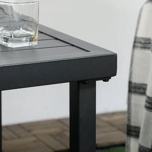 Outsunny Outsunny Garden Side Table Coffee Table with Umbrella Hole for Patio Balcony -
